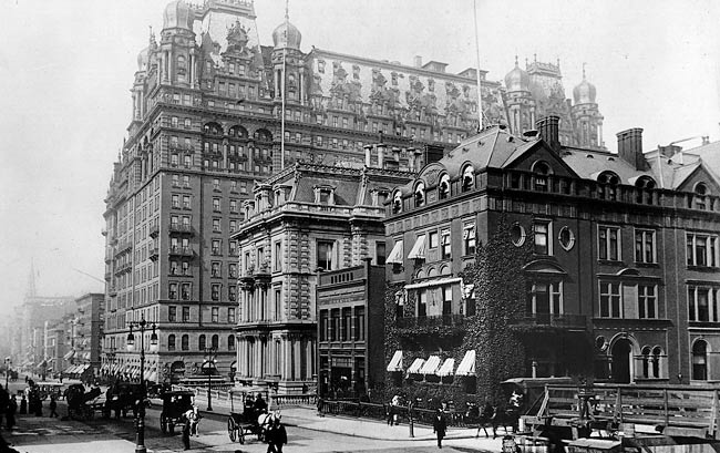 1899 view of the iconic Waldorf Astoria hotel in New York