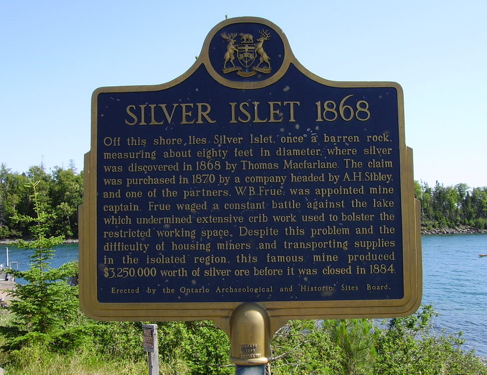 plaque at Silver Islet, Ontario